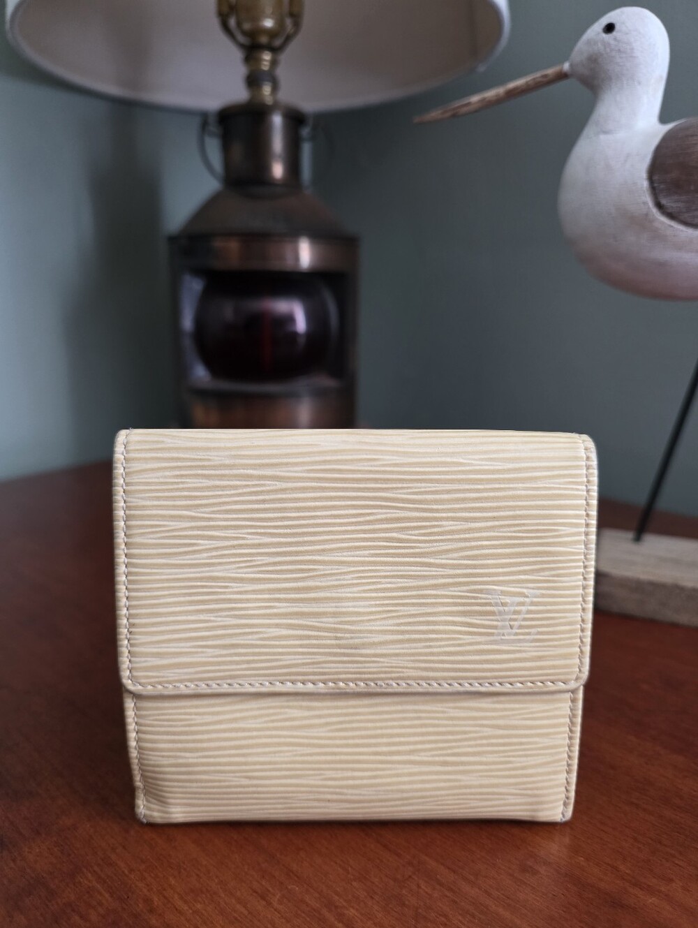 Louis Vuitton Epi Trifold Yellow Leather Wallet Vintage Compact Wallet COA